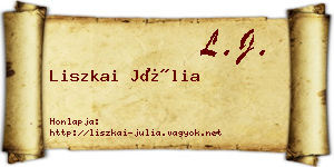 Liszkai Júlia névjegykártya