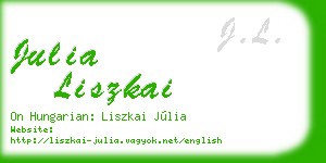 julia liszkai business card
